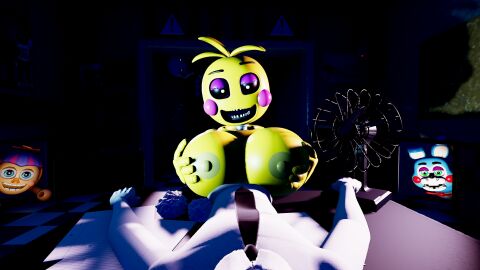 3d 3d_(artwork) animatronic animatronic_female balloon_boy_(fnaf) boobjob breasts female five_nights_at_freddy's five_nights_at_freddy's_2 night_guard_(fnaf) paizuri puppet_(fnaf) seductive_look seductive_smile staring_at_viewer straight titjob toy_bonnie_(fnaf) toy_chica_(fnaf)