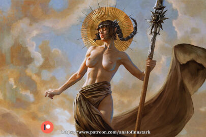 1girls anato_finnstark areolae artistic_nude artistic_nudity baldur's_gate_3 black_hair breasts closed_eyes covered_pussy digital_painting_(artwork) dungeons_and_dragons elf elf_ears elf_female female female_focus female_only forgotten_realms holding_weapon light-skinned_female light_skin medium_breasts nipples no_visible_genitalia nonsexual ornate_clothing pinup pinup_pose posing_with_weapon pussy realistic realistic_anatomy realistic_breast_size realistic_proportions realistic_textures shadowheart solo solo_female solo_focus spear tasteful tasteful_nudity topless topless_female