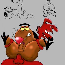 1337thegamer420 anal anal_sex anthro anthro_penetrating anus ass balls beaver big_butt brown_body brown_fur buckteeth canid canine canis daggett_beaver digital_media_(artwork) domestic_dog duo fan_character fur genitals larger_male male male/male male_penetrated male_penetrating male_penetrating_male mammal nickelodeon nude penetration penis raised_leg red_body red_fur rodent sex sharp_teeth short_stack simple_background size_difference smaller_male smile tail teeth the_angry_beavers
