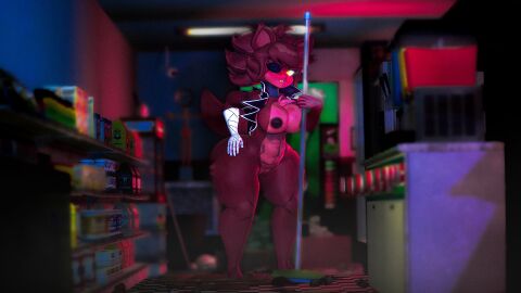 3d absurd_res animatronic anthro areola big_breasts breasts broom canid canine cleaning_tool eye_patch eyewear female fexa five_nights_at_freddy's fox foxy_(cally3d) foxy_(fnaf) fredina's_nightclub genitals glowing glowing_eyes gold_(metal) gold_tooth hi_res machine mammal nipple_piercing nipples paypalbitches piercing pussy robot scottgames solo thick_thighs yellow_eyes