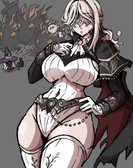 1girls alternate_breast_size big_breasts blindfold blindfolded blindfolded_female breasts busty dankestsin duchess_(nightreign) elden_ring elden_ring_nightreign female female_focus fromsoftware hips large_breasts leotard light-skinned_female light_skin recluse_(nightreign) thick thick_thighs thighs wide_hips