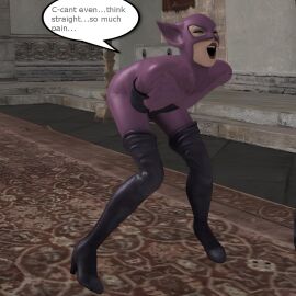 3d alstair2 batman:_arkham_city batman_(series) catwoman catwoman_(arkham) catwoman_(arkham_city) catwoman_(long_halloween) comic comic_page cuntbusting dc dc_comics female low_blow selina_kyle