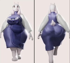 anthro huge_ass huge_breasts jojomingles milf older_female tagme toriel undertale video walking