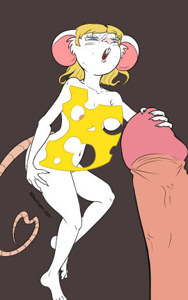 2d anthro ashley_graham blonde_hair censored cheese female full_color micro_female moushley resident_evil smutleyart