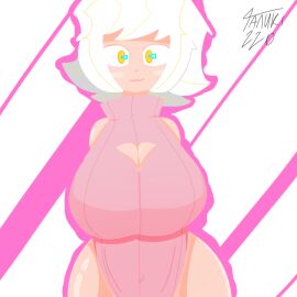 2d 2d_(artwork) alif's_universe ass big_ass big_breasts boob_window boobs_bigger_than_head breasts breasts_bigger_than_head clothed clothed_female edit edited female gavri_(alif's_universe) oc original pink_sweater smile solo tanuki220 thick_ass thick_thighs white_hair yellow_eyes