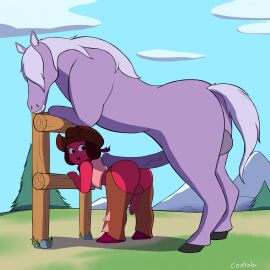2futas amethyst_(horse_transformation) amethyst_(steven_universe) ass balls bent_over bestiality big_ass big_balls big_penis bottomless brown_hair cartoon_network cheating cheating_girlfriend clothed clothing controlox cowboy_hat cucked_by_beast cucked_by_futa cuckold duo feral feral_on_futa futa_on_futa futa_only futanari gem_(species) headband horse horsecock humanoid imminent_sex implied_futa intersex looking_back mostly_nude netorare ntr partially_clothed penis purple_hair purple_skin red_skin ruby_(steven_universe) shapeshifter simple_eyes steven_universe zoophilia