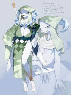 1girls 2025 5_fingers anthro areola beluga blue_eyes blue_horn blush breasts cetacean clothed clothed_anthro clothed_female clothing digital_media_(artwork) dolphin feet female female_only fingers footwear front_view hi_res hood horn japanese_text kame_3 looking_at_viewer mammal marine monodontid nipples original original_character simple_background smiling smiling_at_viewer solo tail text toes toothed_whale white_body white_tail