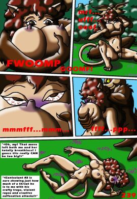 anthro anthro_on_anthro breast_smother breasts canine comic corpse coyote dead death domestic_cat duo feline female female_death hair interspecies kevin_kinne killing life_ended long_hair looney_tunes male male_penetrating mammal naked navel nipples nude omaha_the_cat_dancer punch pussy red_hair smothering_breast snuffed text tongue tongue_out unalived vagina warner_brothers what wile_e._coyote