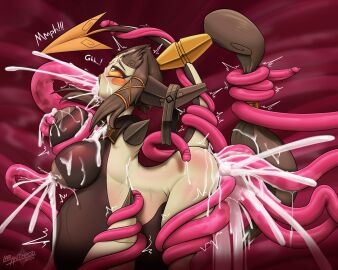 2024 2_horns ambiguous_penetration anal anthro areola ass big_belly big_breasts bodily_fluids breasts brown_areola brown_hair brown_nipples cheek_spots cum cum_in_ass cum_in_mouth cum_in_nipples cum_in_pussy cum_inside cumflation dialogue digital_media_(artwork) english_text excessive_cum eyebrows eyelashes facial_markings female floating_hands from_behind genital_fluids genitals glans harriett_(latiar) head_markings hi_res hoopa hoopa_(confined) horn inflation latiar legendary_pokemon long_hair male markings motion_lines nintendo nipple_fetish nipple_penetration nipple_play nipples open_mouth oral oral_penetration penetration penis penis_tentacles pink_tentacles pokemon pokemon_(species) pokemorph pokémon_(species) precum pussy ring sex solo_focus tentacle tentacle_in_mouth tentacle_in_nipple tentacle_on_breast tentacle_penetration tentacle_pit tentacle_sex tentacles_around_arms tentacles_around_legs tentacles_everywhere tentacles_on_female text thick_lips triple_penetration vaginal_penetration white_text