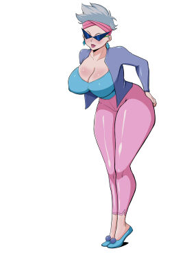 ass big_ass big_breasts big_butt breasts bunny_bravo cleavage female grey_hair joanscar14 johnny_bravo_(series) milf sunglasses thick_ass thick_thighs tinted_eyewear