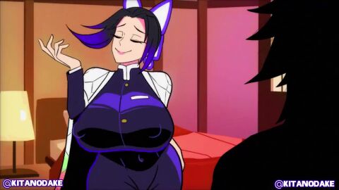 1boy 1girls anal animated ass big_ass big_breasts big_butt big_thighs breasts cum demon_slayer female male shinobu tagme thighs video