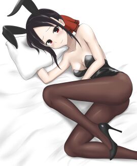 1girls 711pan ass ass_cleavage bed bed_sheet black_bunny_ears black_bunnygirl_costume black_bunnysuit black_footwear black_hair black_hair_female black_high_heels black_leotard black_shoes black_topwear blush blush_face blushing_at_viewer blushing_female blushing_lines breasts bunny_ears bunnygirl bunnygirl_outfit butt_crack calves cleavage collarbone embarrassed embarrassed_expression embarrassed_female female female_focus female_only footwear full_body hair_ribbon hair_tie high_heels high_resolution high_school_student highres kaguya-sama_wa_kokurasetai_~tensai-tachi_no_renai_zunousen~ knees lean_figure legs legwear leotard lips long_hair looking_at_viewer lying lying_down lying_on_bed lying_on_side narrow_waist on_side pantyhose parted_bangs petite petite_body petite_breasts petite_female petite_girl petite_tits pillow red_eyes red_eyes_female red_hair_ribbon red_hair_tie red_ribbon ribbon school_girl shame shinomiya_kaguya shoes shoulders simple_background skinny skinny_female skinny_girl skinny_waist slender_body slender_waist slim_waist small_breasts solo stockings teen_girl teenage_girl teenager thick_thighs thighs topwear white_background white_bed white_bed_sheet white_pillow young_female young_woman