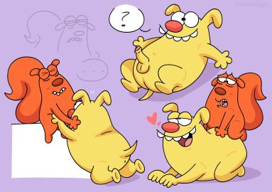 2024 anthro ass balls best_ed canid canine canis character_request domestic_dog duo erection genitals hi_res male male/male male_only mammal orange_body penis question_mark rodent sciurid sex sitting slightly_chubby slushiedoggie squirrel tree_squirrel