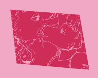 absurd_res barely_visible_genitalia big_bad_wolf_(shrek) bodily_fluids canid canine canis cheek_tuft clothing collar cum cum_drip cum_in_mouth cum_inside death_(puss_in_boots) dreamworks dripping duo facial_tuft fellatio fuzzy genital_fluids genitals half-closed_eyes hi_res male male/male mammal mr.brapion narrowed_eyes open_mouth oral penile penis pink_background puss_in_boots_(dreamworks) puss_in_boots_(film) puss_in_boots_the_last_wish sex shrek_(series) side_view simple_background smile tuft wolf