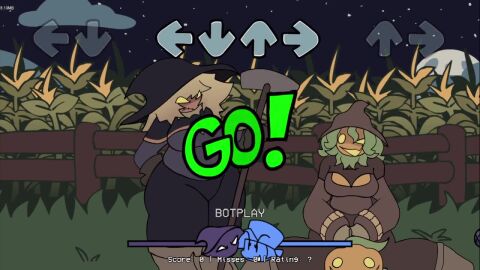 2girls :d :o ^_^ animated black_screen_roulette blonde_hair blush boob_window boyfriend_(friday_night_funkin) breasts chubby chubby_female crushing female female_focus flashing_breasts friday_night_funkin gameplay green_hair pumpkin pumpkin_head pumpkin_jack_(zardys_maze) rule_63 scarecrow sound tagme thick_ass thick_thighs video voluptuous voluptuous_female yellow_eyes zardy zardys_maze