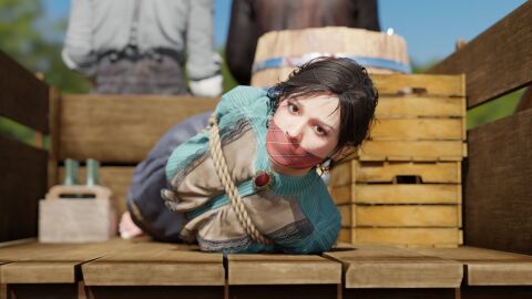 1girls 3d arms_behind_back barefoot bondage bound bound_arms bound_legs clothed_bondage damsel_in_distress dark_hair dress feet female femsub fully_clothed gag gagged helpless kidnapped looking_at_viewer lying_on_stomach mary_linton old_west on_side otm_gag red_dead_redemption_(series) red_dead_redemption_2 restrained rindekey rope rope_bondage slave slave_girl slave_raid solo tied_up video_games western wild_west