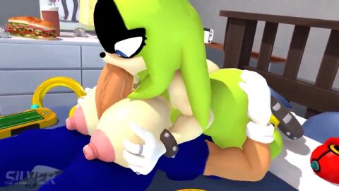 anthro anthro_on_anthro anthro_penetrated anthro_penetrating anthro_penetrating_anthro blowjob cum cum_inside deepthroat kissing kissing_while_penetrated sega silvertilver sonic_(series) sonic_the_hedgehog sound surge_the_tenrec tagme titjob video
