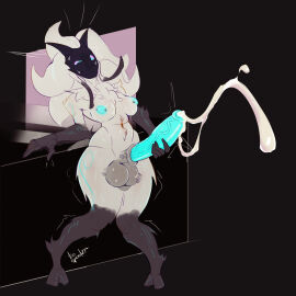 cum cumshot ejaculation futanari hooves horsecock huge_cock intersex kindred lamb_(league_of_legends) league_of_legends mask masturbation nipple_piercing nipples no_humans one-handed_masturbation penis perky_nipples piercing solo sweat sweatdrop thick_thighs toospookzy twitching wide_hips