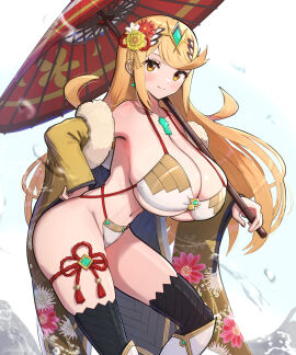 1girls bikini blonde_hair breasts female gold_eyes gonzarez gonzarez1938 hi_res huge_breasts light-skinned_female light_skin long_hair mythra nintendo thick_thighs xenoblade_(series) xenoblade_chronicles_2