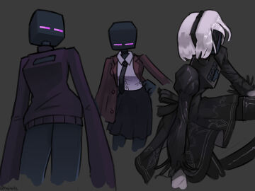 enderwoman female kaiser_oof9 minecraft skirt tagme tall_female
