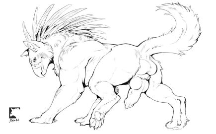 animal_genitalia animal_penis ass avian balls beak black_and_white canine_genitalia canine_penis claws digitigrade erection feathers feral feral_only finger_claws genitals gryph000 gryphon inner_ear_fluff knot line_art looking_at_viewer male male_only monochrome muscular muscular_feral muscular_male mythological_avian mythological_creature mythology pawpads penis quadruped raised_leg sibek solo toe_claws tuft watermark wingless_gryphon