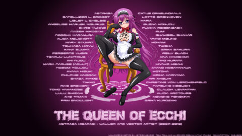 1girls 2016 4k akiranyo anime_nose arm_gloves armbands artist_name black_background black_dress black_gloves black_stockings blue_eyes blush breast_window breasts character_name english_text female female_only glasses gradient_background hair_ribbons hand_on_cheek hand_on_lap hariyama_kiriha holding_condom human jpeg leg_up list long_hair magenta-haired_female magenta_hair maid_cap maid_costume maid_uniform no_visible_genitalia one_shoe_on panty_peek pink_condom_packet playful_face purple_background red_glasses round_glasses sexy_maid shiny_skin shiny_stockings shoe_off sitting sitting_on_chair text thigh-high_stockings tongue tongue_out transparent_png tsun_tsun_maid_wa_ero_ero_desu vector_trace wallpaper white_apron wood_chair work_name