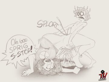 amphibia amphibia_(series) anne_boonchuy anthro anthro_on_human cumflation female flexible mushroom possession ripped_clothing sprig_plantar thingshappen