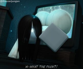 2025 3d ass ass_focus big_ass big_butt black_hair bubble_butt clothed clothing coming_out_of_screen coming_out_of_tv crawling crt curvaceous curvy dialogue dress english_text fat_ass fat_butt female female_only fully_clothed ghost ghost_girl glowing_eyes grey_body horror huge_ass inside japanese japanese_clothes japanese_female long_hair night no_mouth onryo panzerjungen reaching_out roblox robloxian sadako_yamamura skin_tight solo static tagme television the_ring thick thick_ass thick_thighs tv tv_screen twitter_username voluptuous well wide_hips yamamura_sadako