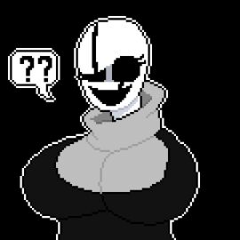 2d 2d_(artwork) ?? alternate_version_at_source black_background breasts fem_gaster female female_only gaster maicol_(artist) pixel_art question_mark solo solo_female tagme undertale undertale_(series)