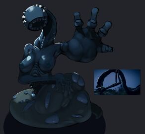 anonymous_artist apode ass big_ass big_butt blue_body blue_skin bottomwear breasts camel_toe cameltoe clothed clothing draconcopode elden_ring female fromsoftware glowing glowing_eyes hand_on_ass hand_on_butt lamprey legless looking_at_viewer nipples non-mammal_breasts open_mouth pants partially_clothed presenting presenting_hindquarters pussy reference_image ribs seductive serpentine shadow_of_the_erdtree sharp_teeth simple_background solo spread_ass spread_butt spreading teeth tight_bottomwear tight_clothing tight_pants white_eyes worm