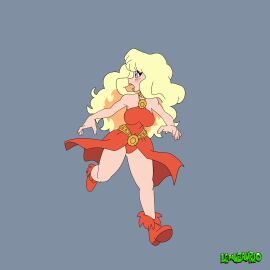 2d animated blonde_female blush blush_lines bouncing_breasts breasts commission disappearing_clothes falling_down female gif gold_belt gold_jewelry gold_necklace grey_eyes lemuzaurio looking_behind mary_(star_wars_(marvel_1977)) nail_polish oiruazumel pink_fingernails pink_nipples pink_pussy pussy red_dress running_away star_wars star_wars_(marvel_1977) star_wars_legends