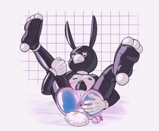 2024 4_toes 5_fingers abstract_background anal_plug anal_sheath anthro anus avian beak biped bird black_latex bodysuit bondage bulge bunny_costume buttplug clothed clothing costume detailed_bulge digital_drawing_(artwork) digital_media_(artwork) feet fingers flaccid genital_outline genitals gloves handwear hi_res latex lube male male_only mask owl owy owy_(character) penis penis_outline plug_(sex_toy) presenting presenting_anus sex_toy simple_background skinsuit solo spread_anus spreading tight_clothing toes white_latex