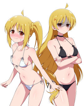 2girls absurd_res absurdres adult adult_female ahoge angry angry_expression angry_eyebrows angry_face armpits arms_crossed back-tie_bikini bare_armpits bare_arms bare_belly bare_chest bare_hands bare_hips bare_legs bare_midriff bare_navel bare_shoulders bare_skin bare_thighs bare_torso belly belly_button bikini bikini_bottom bikini_only bikini_top black_bikini black_bikini_bottom black_bikini_only black_bikini_top black_choker black_string_bikini black_swimsuit black_swimwear blush blush_lines blushing_at_viewer blushing_female bocchi_the_rock! breasts choker cleavage collarbone covered_nipples crossed_arms dot_nose eggman_(ni_tamagoex) elbows embarrassed embarrassed_female exposed exposed_armpits exposed_arms exposed_belly exposed_legs exposed_midriff exposed_shoulders exposed_thighs exposed_torso eyebrows_visible_through_hair female female_focus female_only fingernails fingers flat_belly flat_chest flat_chested frown frown_eyebrows frowning frowning_at_viewer groin half_naked high_resolution high_school_student highres ijichi_nijika ijichi_seika leaning_forward legs light-skinned_female light_skin long_hair looking_at_viewer mature_female multiple_females multiple_girls nail nail_polish navel petite petite_body petite_breasts petite_female pink_fingernails pink_nail pink_nail_polish ponytail pussy schoolgirl shoulders siblings side-tie_bikini side-tie_bikini_bottom side_ponytail sideboob simple_background sisters skinny skinny_female skinny_waist slender_body slender_waist slim_female slim_waist small_breasts standing string_bikini swimsuit swimwear teenage_female teenager thick_thighs thigh_gap thighs thin_waist upper_body v-line wavy_mouth white_background white_bikini white_bikini_bottom white_bikini_only white_bikini_top white_string_bikini white_swimsuit white_swimwear