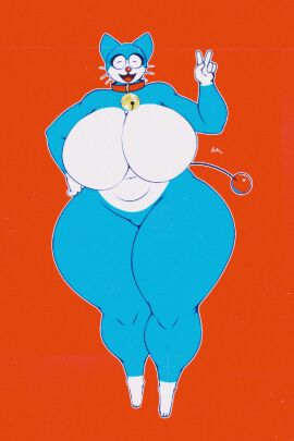 alternate_version_available arm_up ass belly blue_body blue_fur breasts collar copyright dark_eyelashes digital_drawing digital_media_(artwork) doraemon doraemon_(character) eyelashes feline female furry furry_female hand_on_hip hyper hyper_ass hyper_breasts hyper_penis looking_at_viewer male milf naked no_nipples no_pussy nobita_nobi_cuck nude nude_female parody parody_porn peace_sign penis pose red_collar reference robot_girl robot_humanoid semi_nude sfw sfw_version simple_background smiling smiling_at_viewer sukoi_(artist) thick thick_thighs tiny_feet