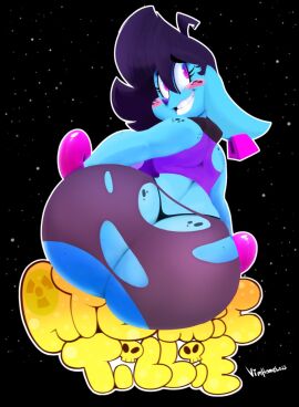 anthro ass ass_bigger_than_head ass_crack atomic_tillie bubble_ass bubble_butt butt_crack ear_piercing humanoid leggings long_ears looking_back no_humans non-human non-human_only ripped_clothing ripped_leggings sitting tagme thong thong_straps vimhomeless