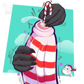 2boys absurd_res absurd_resolution absurdres anthro anthro_on_anthro anthro_only bfad black_body black_fur candy_cane candy_cane_insertion candy_cane_penis christmas claws digital_art digital_drawing_(artwork) digital_media digital_media_(artwork) disembodied_hands disembodied_penis foreskin hi_res high_resolution highres holidays male movement_lines ollie_(yamwamm) paint painted_penis penis precum red_paint sounding tagme uncircumcised vein veins veiny_penis white_body white_fur yamwamm zarek_(anxiboi) zarek_(anxiousanxiety)