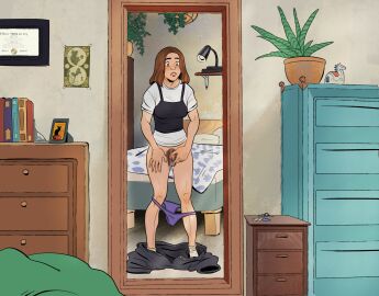 animal_genitalia animal_pussy anthro audrey_(journeymatic) balls bed bedding bedroom big_clitoris blanket blush bodily_fluids book bottomwear bottomwear_down breasts clitoris clothed clothing credit_card diploma dresser equid equine equine_genitalia equine_pussy female full-package_futa fur fur_growth furniture futa_transformation futanari genital_fluids genital_growth genitals growth hair herm hermaphrodite hi_res horse human inside intersex key long_hair mammal masturbation mid-transformation mirror multi_genitalia neogandw noegenhed pants pants_down partially_clothed penis penis_growth plant plant_pot portrait_(object) potted_plant pubes pussy reflection solo story_at_source thong transformation underwear underwear_around_knees vaginal_fluids