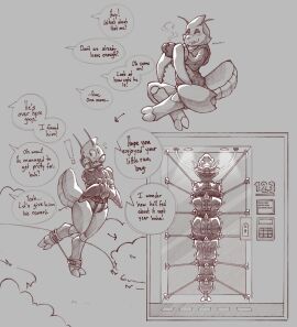 2023 2_toes abduction absurd_res ankle_cuffs anthro arthropod barcode biped blush bondage bottomless bound cinnamonbeehive closed_eyes clothed clothing container cuff_(restraint) cup dialogue digital_media_(artwork) edgar_munroe encasement english_text exclamation_point fan_character feet gag gagged generation_1_pokemon greyscale happy heavy_bondage hi_res insects kidnapping lock lock_symbol male monochrome mug muzzle_(object) muzzle_ball_gag muzzled nintendo offscreen_character padlock permanent permanent_bondage pokemon pokemon_(species) restraints running scyther sensory_deprivation sequence simple_background sitting solo speech_bubble straitjacket text toes tongue tongue_out