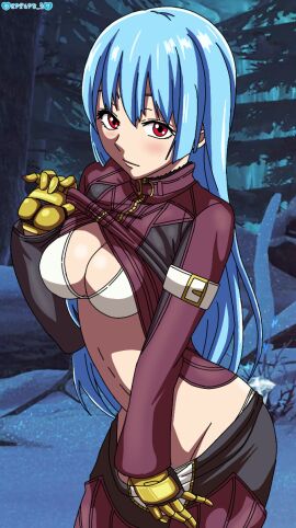 1girls ass blue_hair blush bra breasts butt cleavage clothed clothing cute darkuro_27 female female_focus female_only flashing flashing_breasts gloves hi_res high_resolution highres hips inner_sideboob jacket jumpsuit king_of_fighters kof kula_diamond light-skinned_female light_skin long_hair looking_at_viewer medium_breasts pale-skinned_female pale_skin pants_down perky_breasts pinup pose posing red_eyes shirt_lift shirt_up snk solo solo_female solo_focus standing teenage_female teenager the_king_of_fighters thick_thighs thighs undressing very_high_resolution white_bra wide_hips