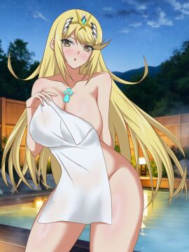 blonde_hair breasts core_crystal female female_only flagman_11 flagman_11_(artist) jpeg mythra nintendo open_mouth solo xenoblade_(series) xenoblade_chronicles_2