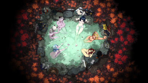 6girls ajiela_(dsr) breasts byleth_(dsr) censored clothes demon demon_girl devil_slayer_-_raksasi female hi_res horn japhriel_(dsr) kharoum_(dsr) no_sex nude nude_female onsen ralciel_(dsr) tagme weapon xilvaron_(dsr)