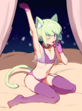 androgynous cat_boy cat_ears cat_tail femboy instanttnoodle lio_fotia male male_only promare stockings thighhighs thighs twink