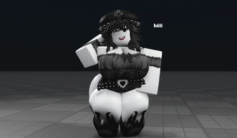 1girls 3d ass baseplate big_ass big_breasts black_hair breasts clothing dialogue english_text female huge_breasts pumpkinlesspie roblox roblox_avatar robloxian tagme tagme_(artist) text thick_thighs white_body