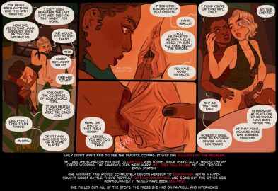 1futa 1girls alimony ass balls bottomless breasts caption clitoris close-up clothed clothing comic comic_page cunnilingus dark-skinned_futa dark_skin dialogue dickgirl dress_lift duo english_text evening_gown female foreskin futa_on_female futanari human intersex labia large_labia light-skinned_female light_skin original original_character partially_clothed penis pussy sitting_on_lap speech_bubble tattoo text uncensored uncircumcised