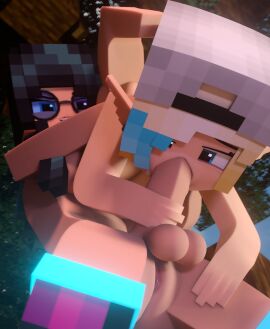 1futa 1girls 3d ass balls baseball_cap big_penis black_hair blue_eyes breasts deep_penetration deepthroat erect_nipples erect_penis fellatio female forest futa_on_female futanari glasses horny_female horny_futa intersex looking_at_partner looking_at_penis luna_(eeveelewds) mine-imator minecraft mori_rose_(morirosemc) morirosemc multicolored_eyes multicolored_hair nipples nude nude_futa oral_sex outside penis pointy_ears pussy stockings tagme touching_penis wet_pussy