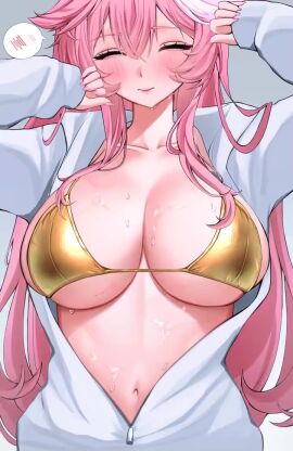 animated bikini blush bouncing_breasts breasts closed_mouth commentary denkigishi english_commentary female fingernails hololive hololive_english hood hoodie ibbychan large_breasts long_hair long_sleeves looking_down looping_animation multicolored_hair nail_polish navel pink_hair pink_lips pink_nails raora_panthera sleeves_past_wrists solo spoken_blush stomach streaked_hair sweat swimsuit tagme unzipped video virtual_youtuber wavy_mouth white_hoodie yellow_bikini yellow_eyes youtube youtuber youtubers
