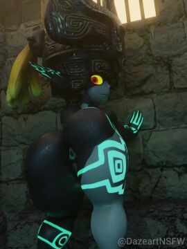 3d 3d_(artwork) against_wall animated anus ass_focus ass_shake blender dazeart glowing_eyes glowing_genitalia glowing_markings helmet imp imp_midna loop looping_animation midna nude presenting_hindquarters pussy shorter_than_5_seconds shortstack tagme the_legend_of_zelda twilight_princess two-tone_body video yellow_sclera
