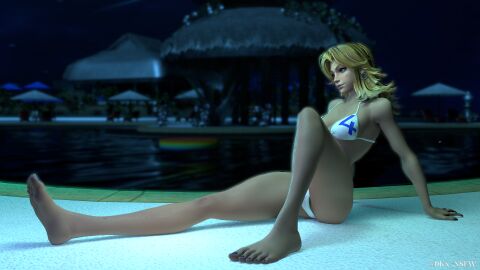 1girls 3d beach bikini bikini_bottom bikini_top blonde_hair dkx_nsfw feet female female_only invisible_woman invisible_woman_(marvel_rivals) marvel marvel_comics marvel_rivals sue_storm