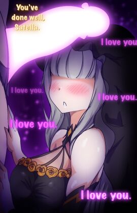 breasts censored elf elf_female elf_girl female hair_over_eyes highres imminent_fellatio natsuki_subaru non-web_source re:zero_kara_hajimeru_isekai_seikatsu satella_(re:zero) silver_hair sky star_(sky) starry_sky