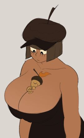 1boy 1futa 2d 2d_artwork areolae athletic athletic_female athletic_futa bangs big_breasts bob_cut breasts breasts_out bretta_(capydiem) brown_eyes brown_hair busty capy_diem dark-skinned_futa dark_skin female foreskin futa_focus futanari hourglass_figure intersex large_breasts male navel nipples original original_character penis penis_out pinup pinup_pose short_hair smaller_male uncircumcised wide_hips